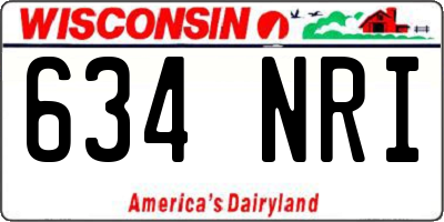 WI license plate 634NRI