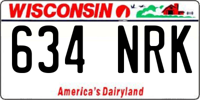WI license plate 634NRK