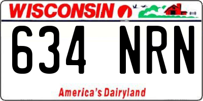 WI license plate 634NRN