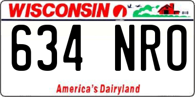WI license plate 634NRO