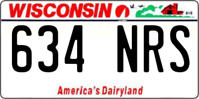 WI license plate 634NRS