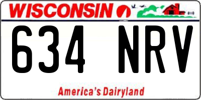 WI license plate 634NRV