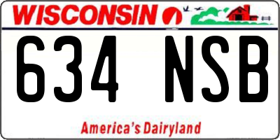 WI license plate 634NSB
