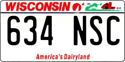 WI license plate 634NSC