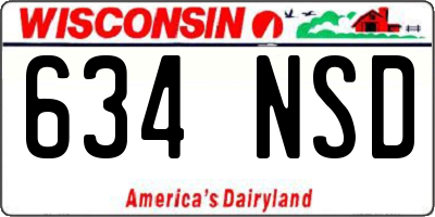 WI license plate 634NSD
