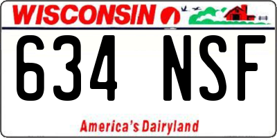 WI license plate 634NSF