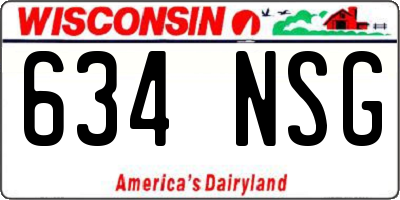 WI license plate 634NSG