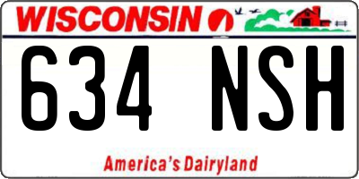 WI license plate 634NSH