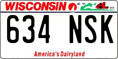 WI license plate 634NSK