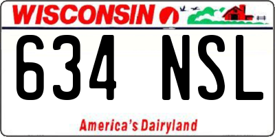 WI license plate 634NSL