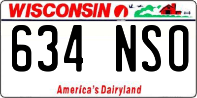 WI license plate 634NSO