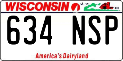 WI license plate 634NSP