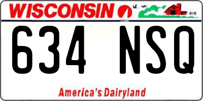 WI license plate 634NSQ