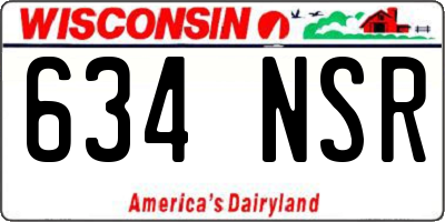 WI license plate 634NSR