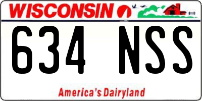 WI license plate 634NSS