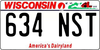 WI license plate 634NST