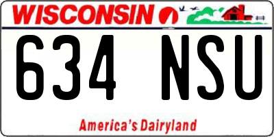 WI license plate 634NSU