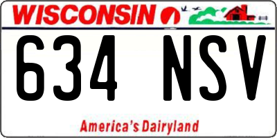WI license plate 634NSV