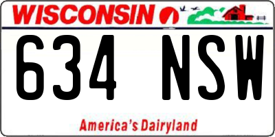 WI license plate 634NSW