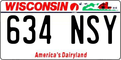 WI license plate 634NSY