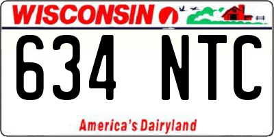 WI license plate 634NTC