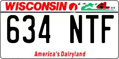WI license plate 634NTF