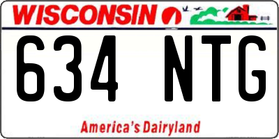 WI license plate 634NTG