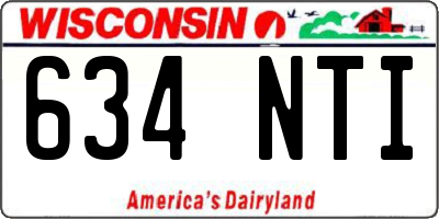 WI license plate 634NTI