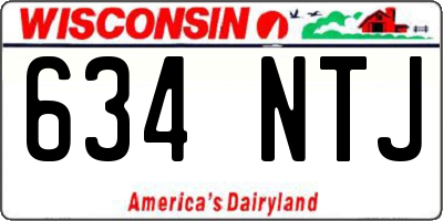 WI license plate 634NTJ
