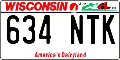 WI license plate 634NTK
