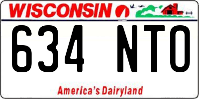 WI license plate 634NTO