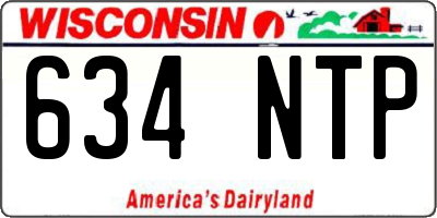 WI license plate 634NTP