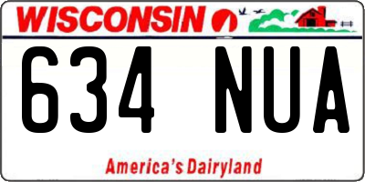 WI license plate 634NUA