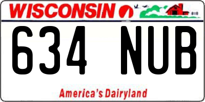 WI license plate 634NUB