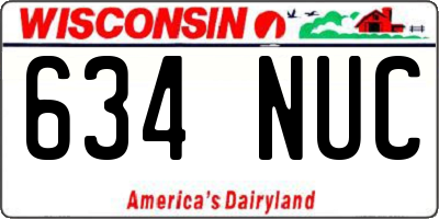 WI license plate 634NUC