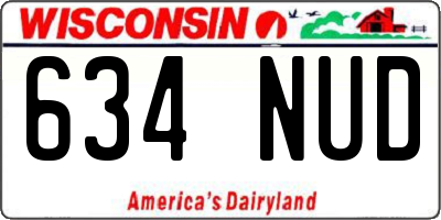 WI license plate 634NUD