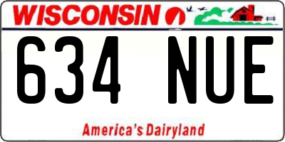 WI license plate 634NUE
