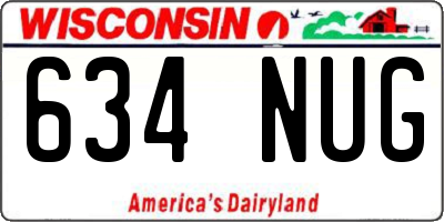 WI license plate 634NUG