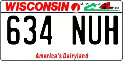 WI license plate 634NUH