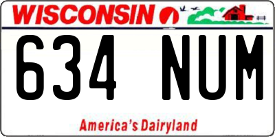 WI license plate 634NUM