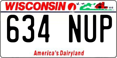 WI license plate 634NUP