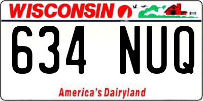 WI license plate 634NUQ