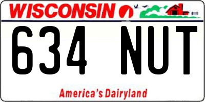 WI license plate 634NUT