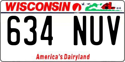 WI license plate 634NUV