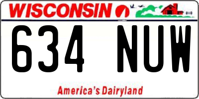 WI license plate 634NUW