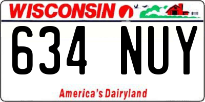 WI license plate 634NUY