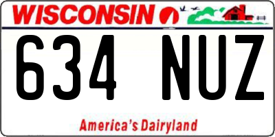 WI license plate 634NUZ