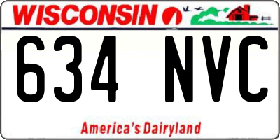 WI license plate 634NVC