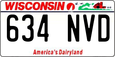 WI license plate 634NVD