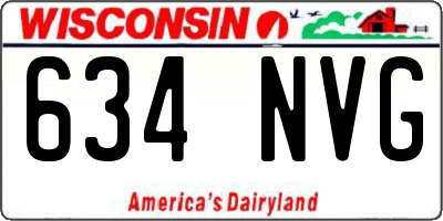 WI license plate 634NVG